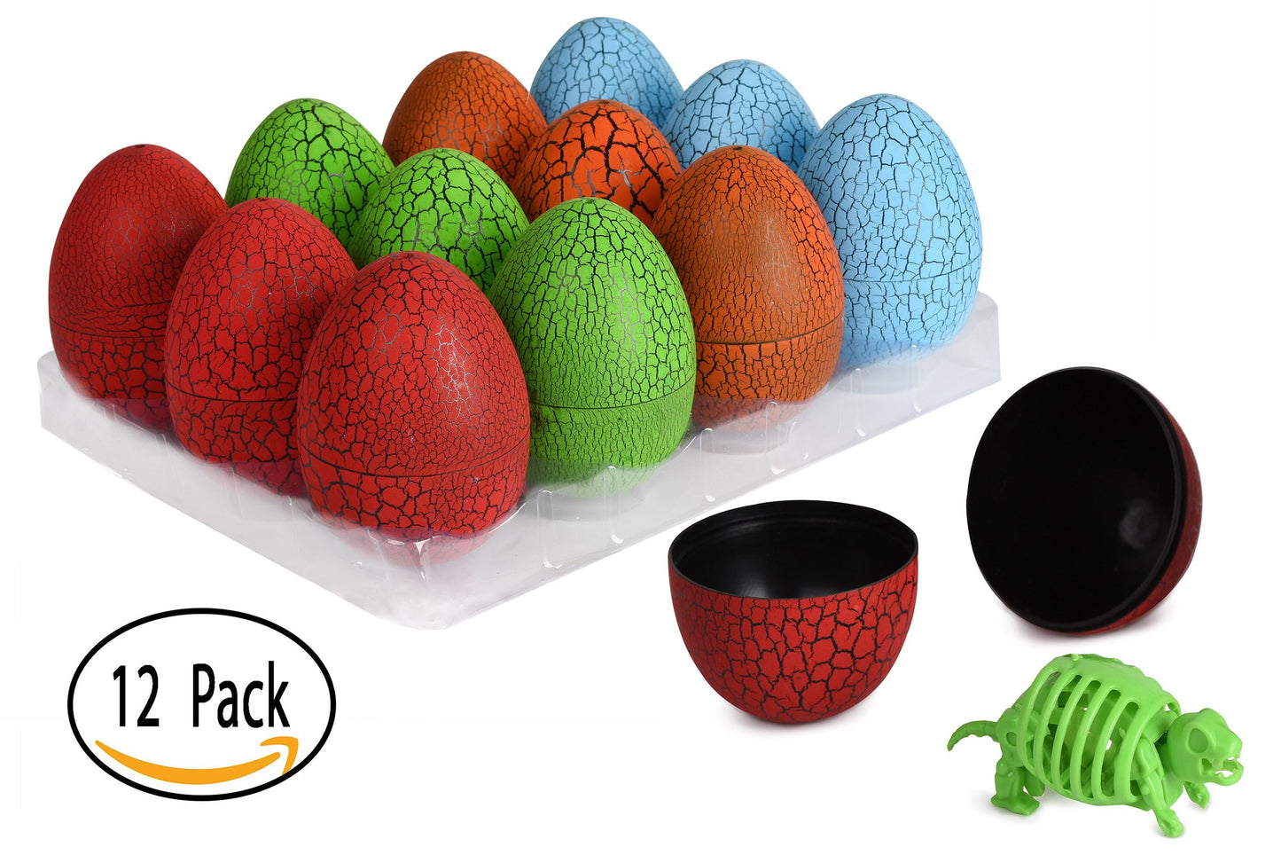 12 Pack Dinosaur Eggs with 3D Puzzle Dino Figure- Dinosaurs Party Favor Dino Supplies- Easter Eggs Toys Easter Basket Fillers Gifts For Kids