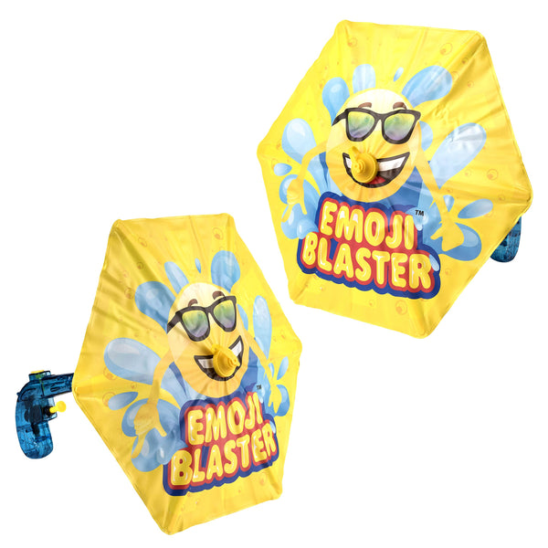 2 Pack Emoji Blaster Water Gun Squirt Pistol With Umbrella Shield For Kids- Outdoor Children Fun Summer, Pool, Beach, and Backyard kids Water Toys Super Soaker Shooter