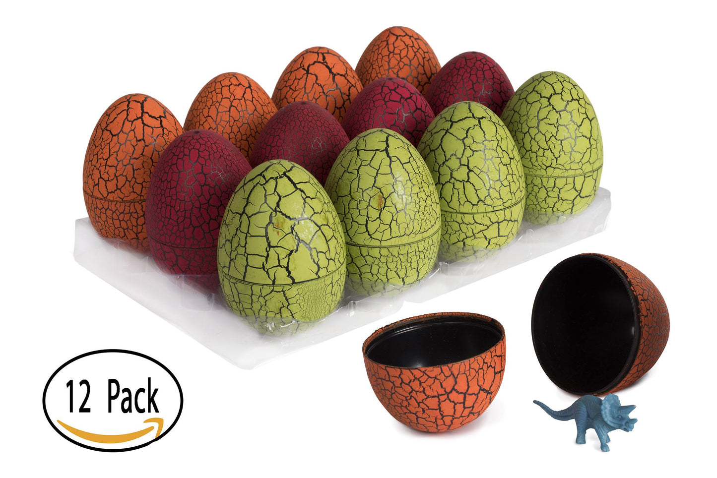 12 Pack Dinosaur Eggs With Mini Dinosaur Figures In Jurassic Dino Egg- Easter Eggs Basket Stuffers For Party Kids Easter Gift - Dinosaur Toys Party Favors