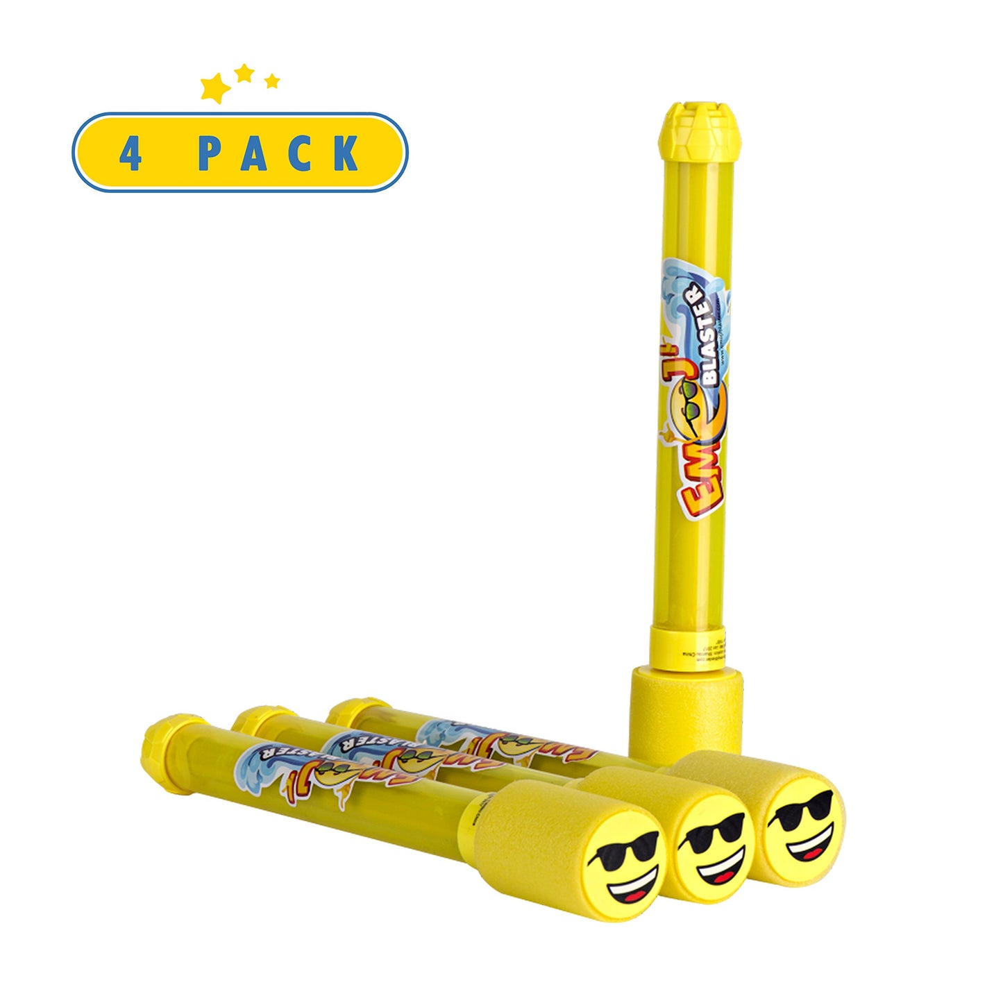 4 Pack Emoji Water Blaster - 10.5" Foam Water Gun - Light Weight Water Soaker - Water Shooter- Summer Pool Beach Water Toy For Kids