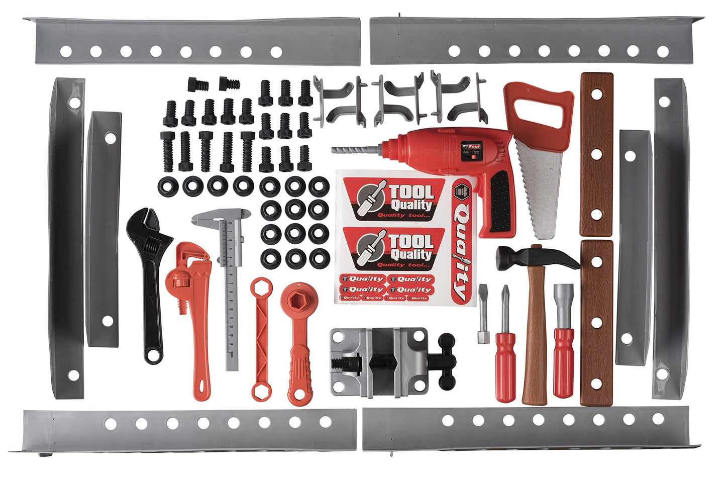 Toy Tool Set Workbench for Toddlers and Children Pretend Play- Kids Workshop Toolbench Building Toys - Kids Tools Playset with Realistic Tools and Electric Drill
