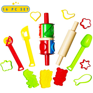 Hjjexly 4pcs Clay Rolling Pin Soft Clay Plasticine Dough Modelling Roller Sticks Children Clay and Dough Playing Tools Kids Playdough Kit