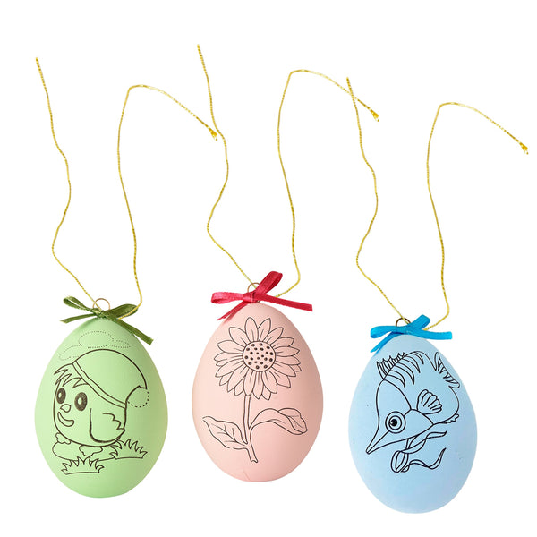 12 Pack Easter Egg Ornaments Paint Craft For Kids- Easter Basket Fillers, Party Favors, Painting Eggs Easter Gift
