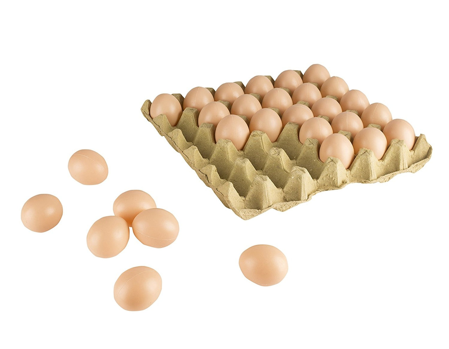 30 Fake Chicken eggs on Tray Realistic Egg Toy Food Playset For Kids - Pretend Play Artificial Kitchen Foods - Faux Eggs Home Decor
