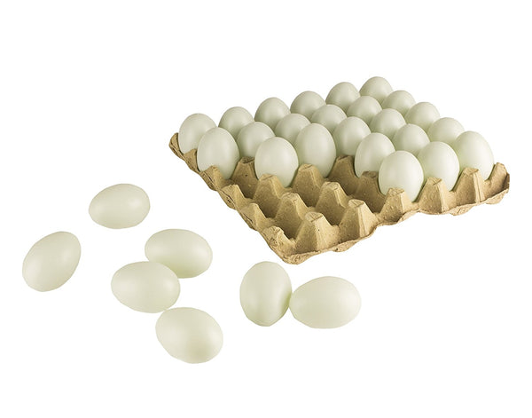 30 Fake Chicken Eggs On Tray Realistic Egg Toy Food Playset For Kids- Pretend Play Artificial Kitchen Foods - Light Green Faux Eggs Kitchen Decor